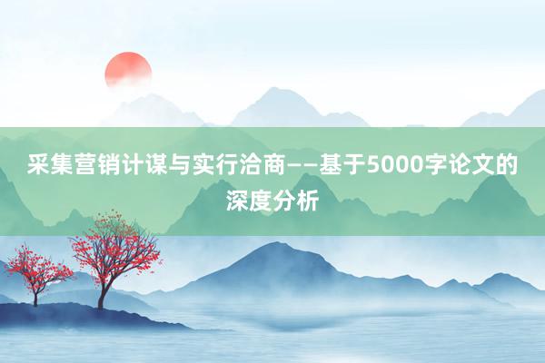 采集营销计谋与实行洽商——基于5000字论文的深度分析